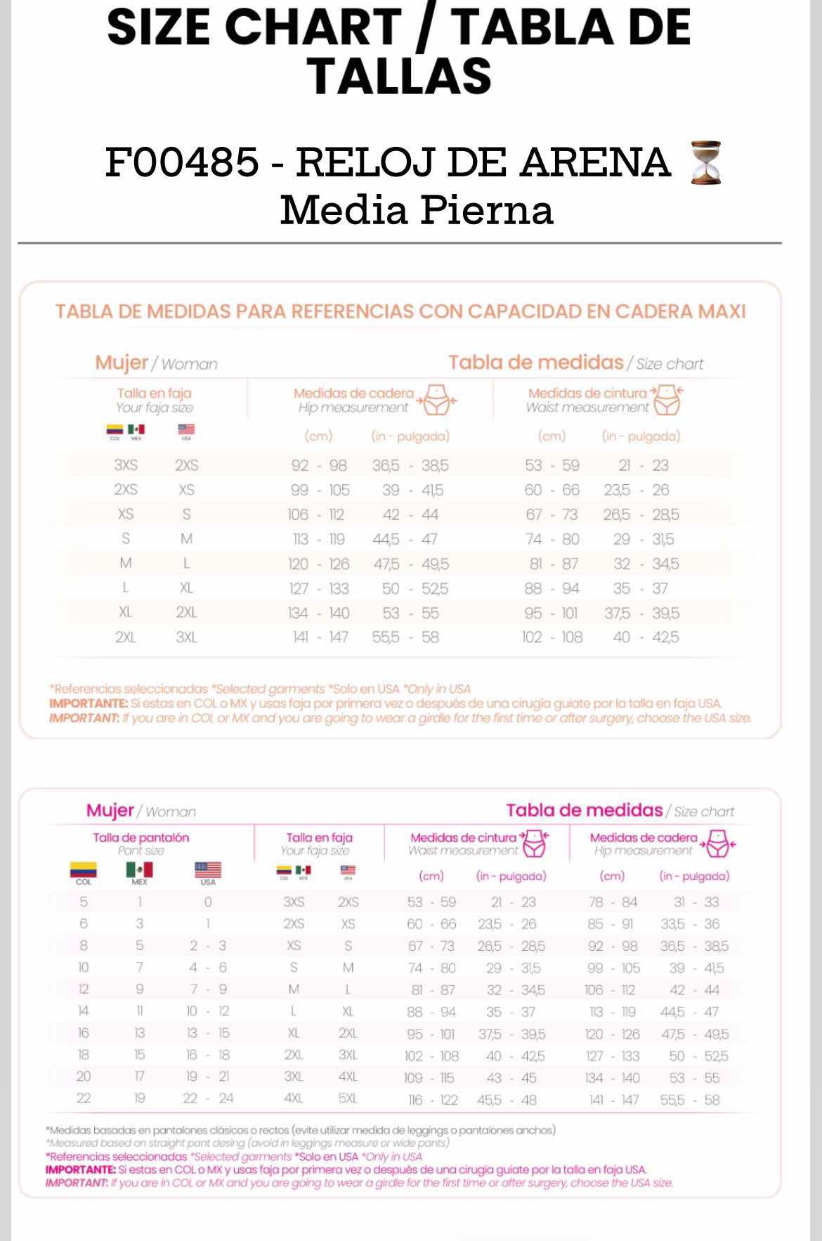Reloj de Arena Media Pierna ( Faja NAYELI )