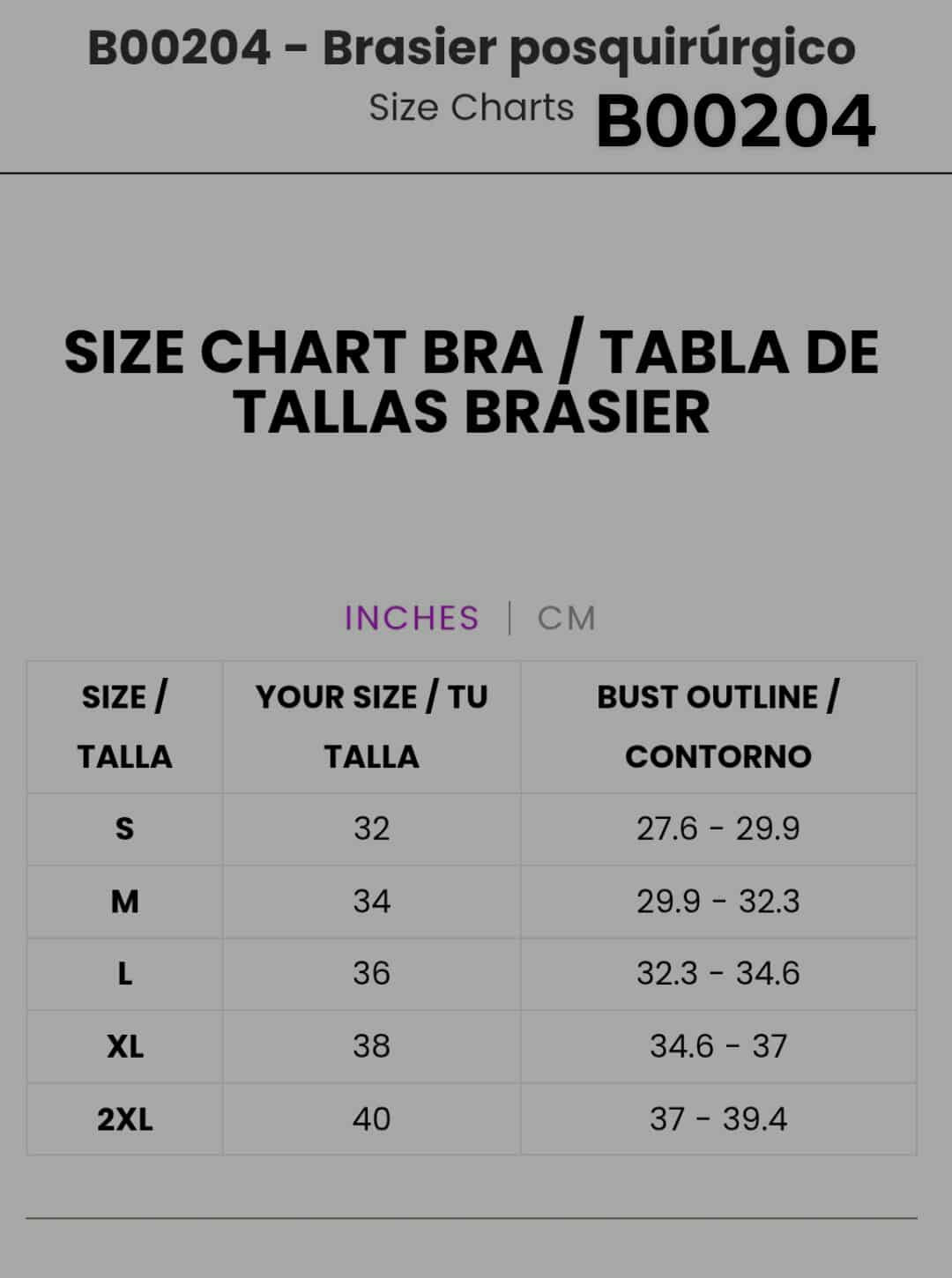 Brasier PostQuirúrgico AZUCENA