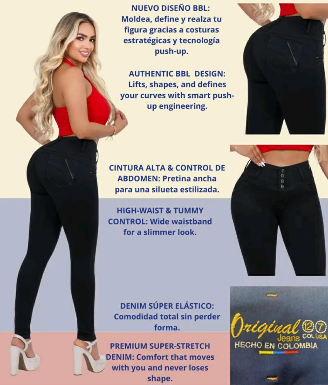 JEANS BOTA TUBO CON BOLSA # 157